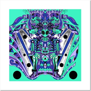 mictlan alien commander ecopop Posters and Art